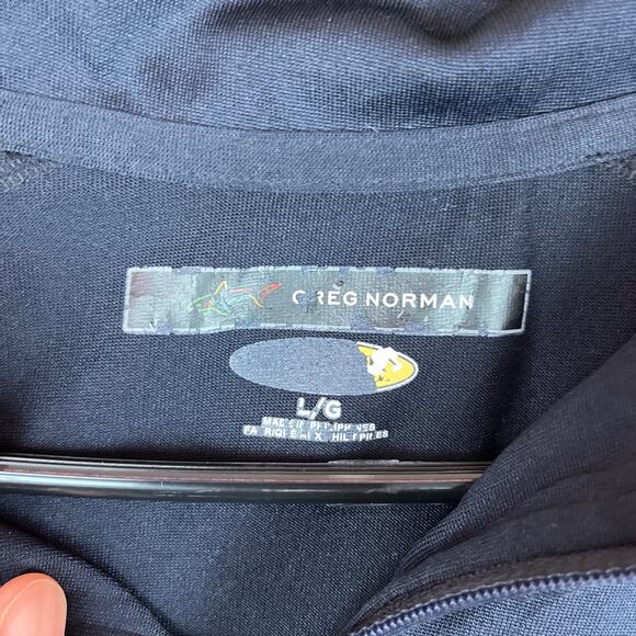 Greg Norman Mens Jacket Black Gray Golf 1/4 Zip Pullover Colorblock Large - Picture 9 of 13